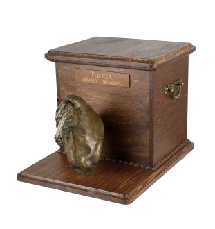 Braunes Pferd "Urn for horse ashes, personalized urn with a horse bust, large box for horse ashes by Art-Dog"   "Urne für Pferdeasche, personalisierte Urne mit einem Pferdebüste, große Box für Pferdea