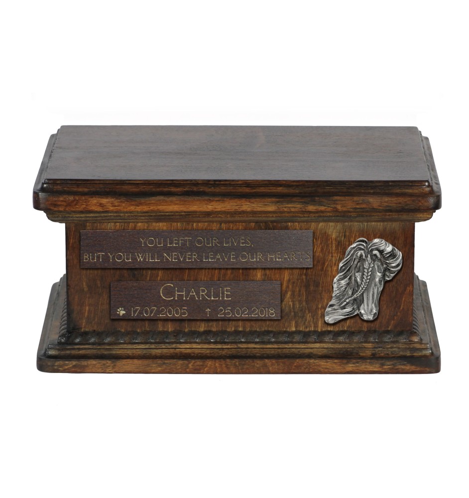 Bay Horse - wooden urn for horse ashes, personalized urn with engraving, small urn for horse ashes by Art-Dog