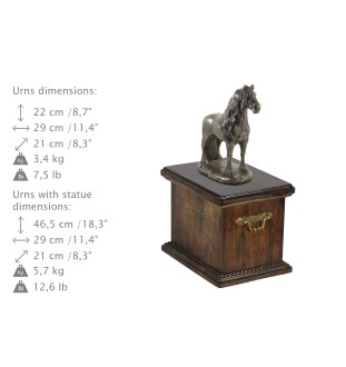 Étalon frison - une urne pour les cendres d'un cheval, une urne avec une statuette, une élégante urne avec un cheval de la marque Art-Dog