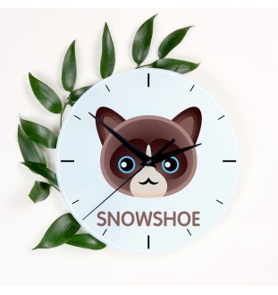 Schneeschuh - MDF-Uhr mit Grafik und Logo der Marke Art-Dog