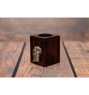 Bay Horse - wooden candlestick with a horse, a unique keepsake after the loss of a dog, handmade by Art-Dog