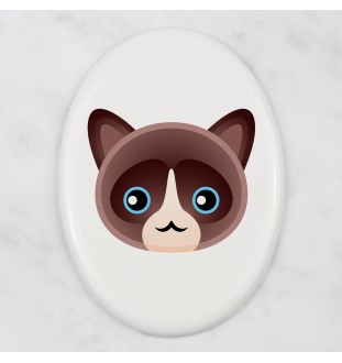 Snowshoe  płyta nagrobna z kotem Art-Dog