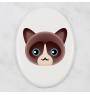 Snowshoe - ceramic tombstone plaque with graphics and inscription by Art-Dog brand