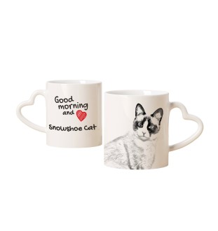 Chat des neiges - tasse avec un chat, une tasse adorable avec une anse en forme de cœur, un cadeau universel de la marque Art-Dog
