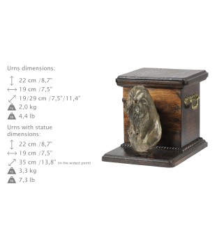 Cheval bai urne pour les cendres d'un cheval avec une statuette, urne élégante pour cheval, urne exceptionnelle avec buste de cheval de la marque Art-Dog