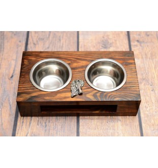 Cheval bai - support en bois avec des bols pour chien, bols pour chien en acier, cadeau pour l'adoption d'un chien de la marque Art-Dog