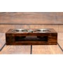 Bay Horse - wooden stand with bowls for a dog, steel dog bowls, a gift for adopting a dog from the Art-Dog brand