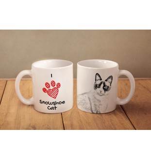 Schneeschuh - Tasse mit Katze, entzückende Tasse mit Grafik, Geschenk mit Ihrem Foto von der Marke Art-Dog