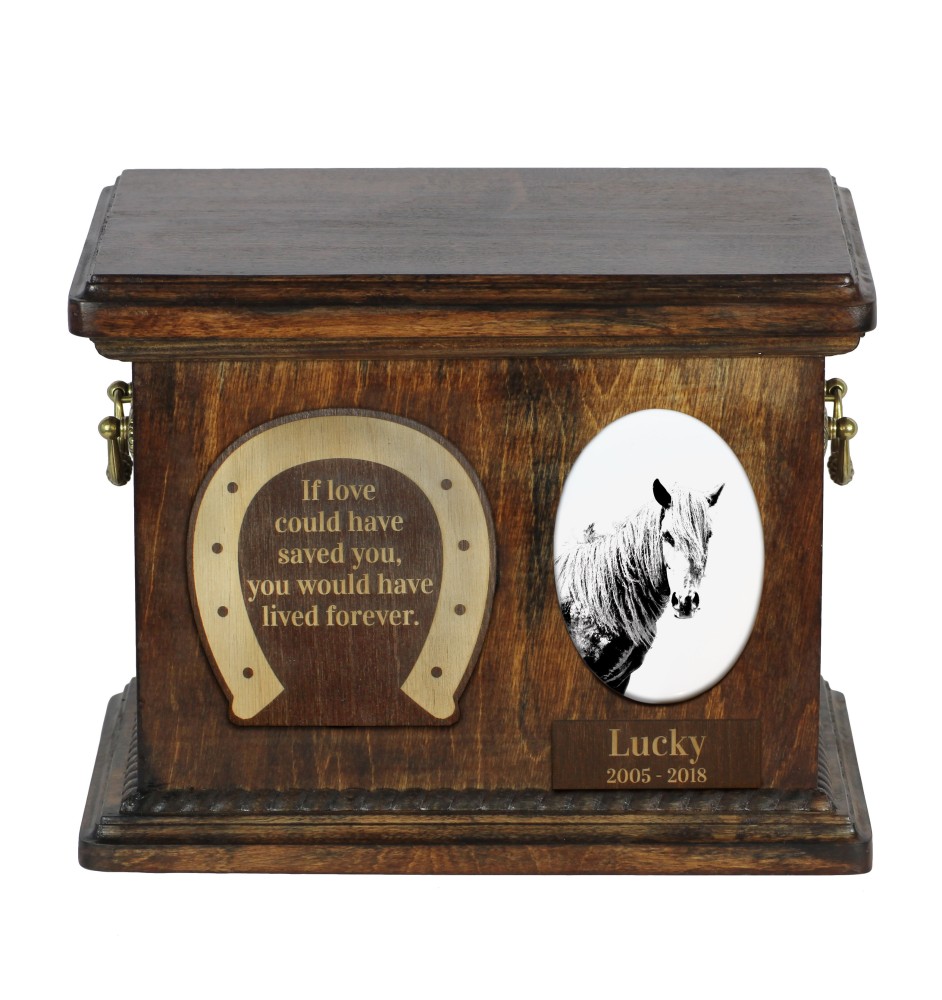 Giara Horse - urn for horse ashes, urn for horse with a photo, personalized box for animal ashes by Art-Dog brand