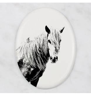 Cheval Giara - une plaque commémorative avec une photo de cheval, une plaque funéraire avec une impression, une plaque ovale personnalisée de la marque Art-Dog