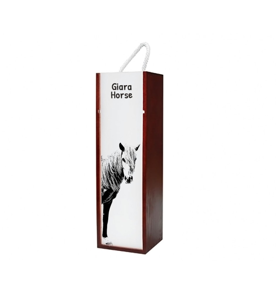 Cheval Giara - boîte à vin avec un cheval, boîte à alcool avec une illustration, boîte cadeau personnalisée de la marque Art-Dog