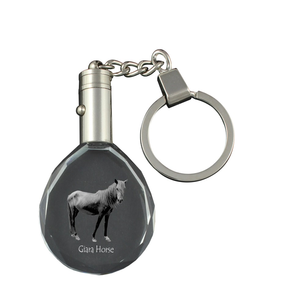 Cheval Giara - pendant with a picture of a horse, crystal key ring in a gift box, unique gift by Art-Dog brand