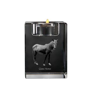 Giara Horse - Candle holder with picture of a horse, crystal tealight holder, personalised gift by Art-Dog brand