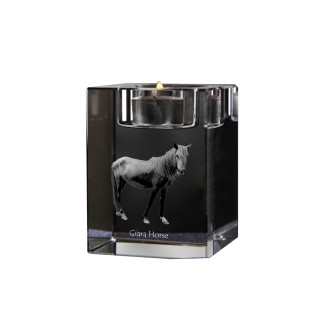 Giara Horse - Candle holder with picture of a horse, crystal tealight holder, personalised gift by Art-Dog brand