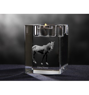 Giara Pferd - Kerzenhalter mit Bild eines Pferdes, Teelichthalter aus Kristall, personalisiertes Geschenk der Marke Art-Dog