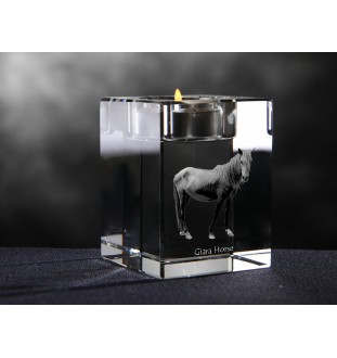 Giara Pferd - Kerzenhalter mit Bild eines Pferdes, Teelichthalter aus Kristall, personalisiertes Geschenk der Marke Art-Dog