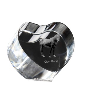 Giara Horse - a photo of a horse in crystal, a crystal heart, a unique frame with a photo from the Art-Dog brand
