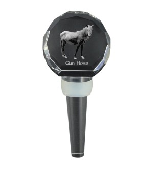 Giara Horse - Crystal bottle stopper with horse, unique wine stopper with photo, personalised gift for sommelier by Art-Dog brand