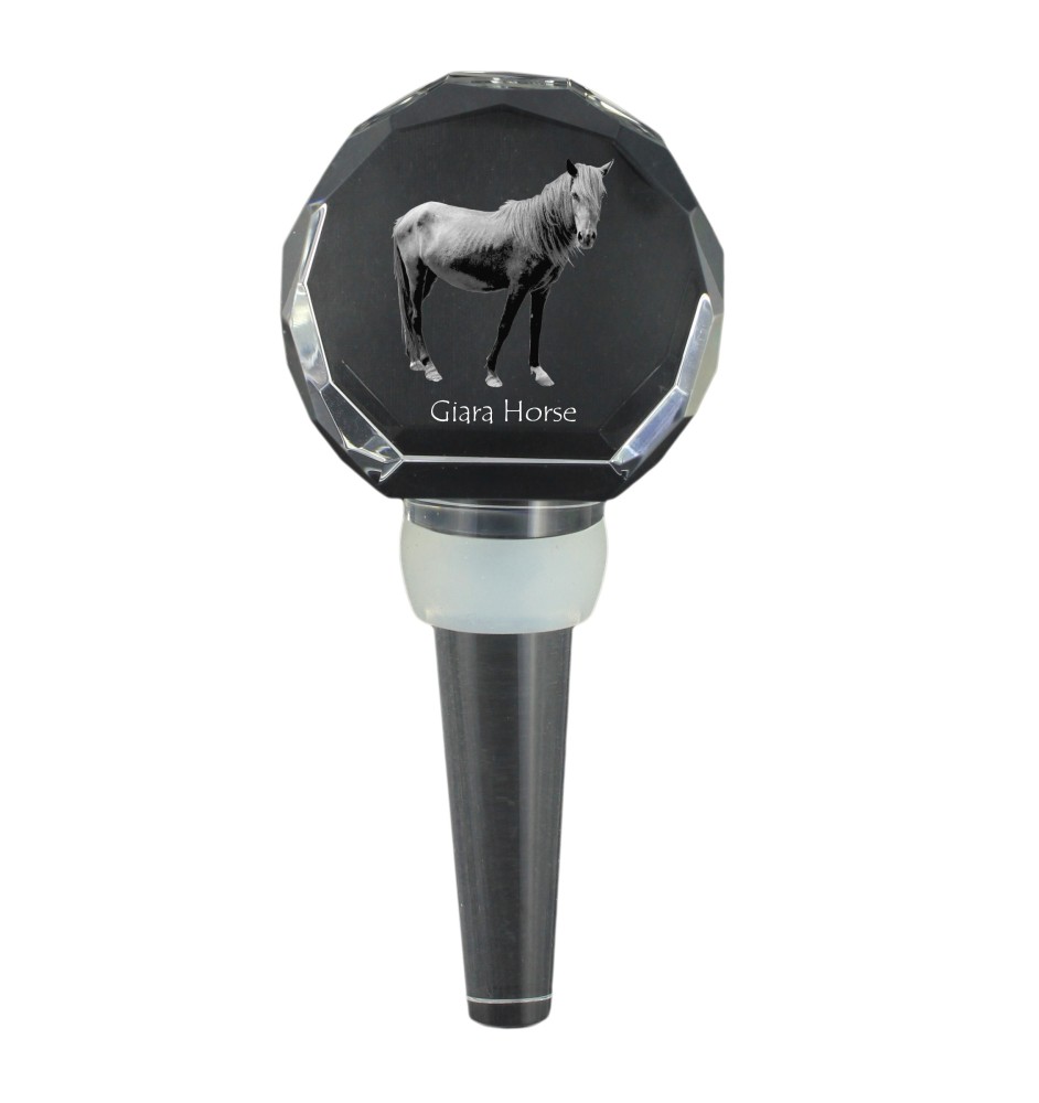 Giara Horse - Crystal bottle stopper with horse, unique wine stopper with photo, personalised gift for sommelier by Art-Dog brand