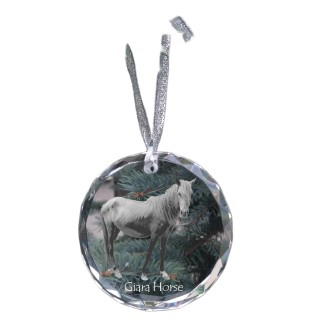 Cheval Giara - boule de Noël en cristal avec une photo, photo de cheval dans le cristal, décoration personnalisée pour sapin de Noël de la marque Art-Dog