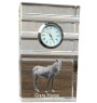 Cheval Giara - horloge en verre avec photo, photo de cheval dans un cristal, horloge de bureau personnalisée de la marque Art-Dog
