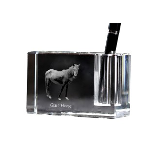 Cheval Giara - Porte-stylos, organiseur en cristal avec image d'un cheval, décoration de bureau unique par la marque Art-Dog