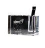 Cheval Giara - Porte-stylos, organiseur en cristal avec image d'un cheval, décoration de bureau unique par la marque Art-Dog