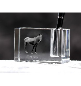 Cheval Giara - Porte-stylos, organiseur en cristal avec image d'un cheval, décoration de bureau unique par la marque Art-Dog