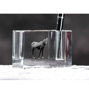 Cheval Giara - Porte-stylos, organiseur en cristal avec image d'un cheval, décoration de bureau unique par la marque Art-Dog