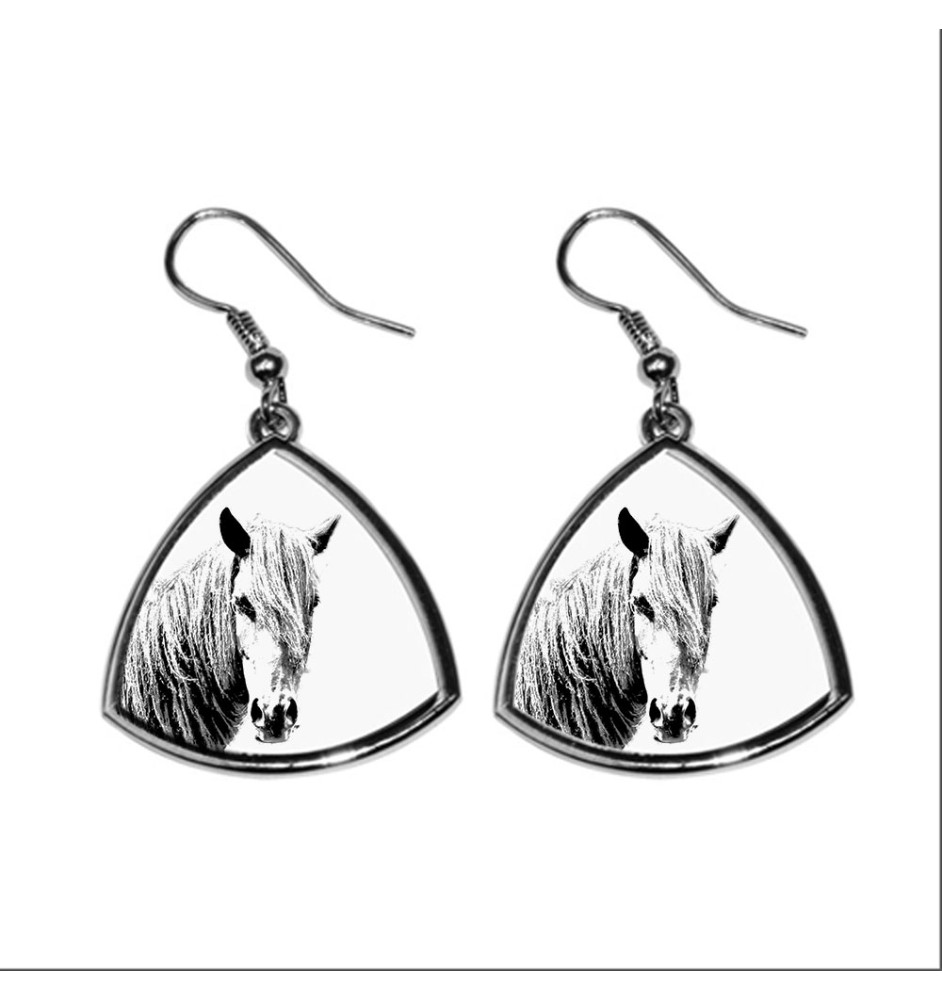 Giara Pferd - Pferdeohrringe, hängende Ohrringe mit einem Bild, personalisierter Schmuck mit dem Aufdruck der Marke Art-Dog