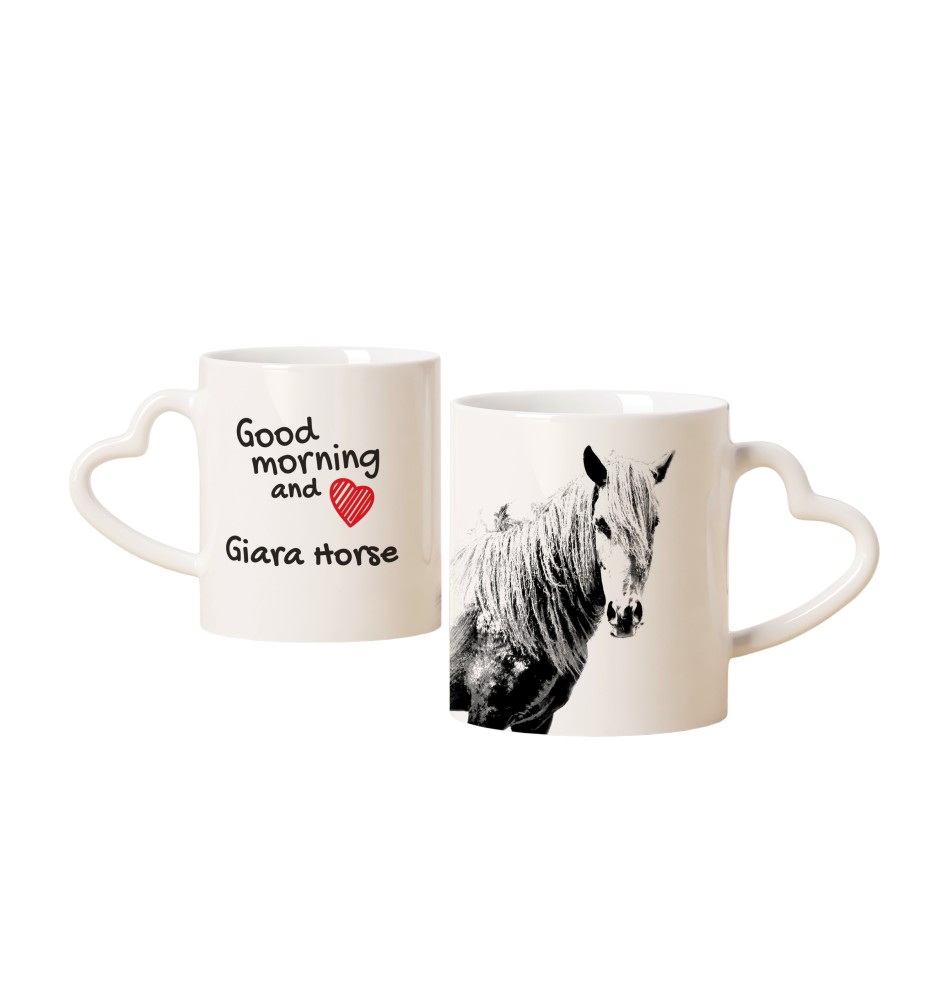 Giara Horse - cup with a dog, adorable cup with a heart-shaped handle, universal gift from the Art-Dog brand