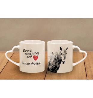 Giara Pferd - Tasse mit Hund, entzückende Tasse mit herzförmigem Henkel, universelles Geschenk der Marke Art-Dog