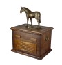 Hanowerski drewniana urna z statuetką z brązu Art-Dog