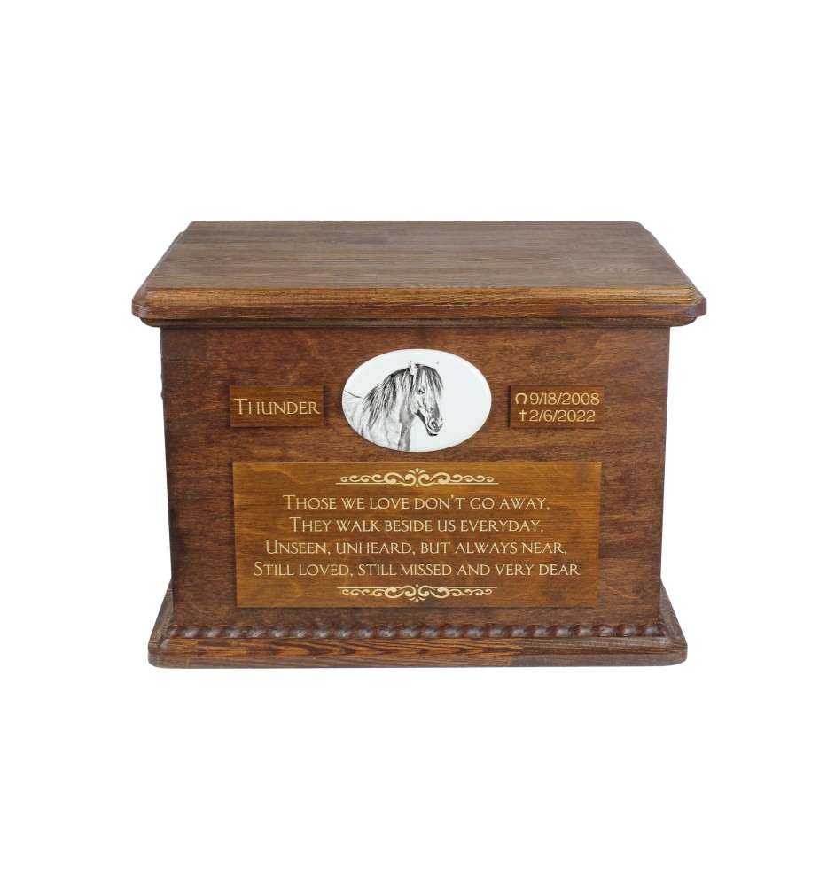 Cheval Henson - urne pour les cendres d'un cheval, urne personnalisée avec une photo, grande boîte pour les cendres de cheval de la marque Art-Dog