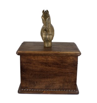 Cheval hanovrien - une grande urne pour les cendres de cheval, une urne personnalisée avec une statuette, une boîte pour les cendres de cheval de la marque Art-Dog