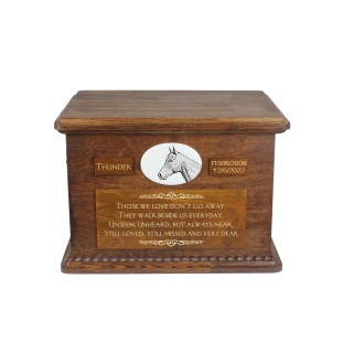 Cheval Holsteiner - urne pour les cendres d'un cheval, urne personnalisée avec une photo, grande boîte pour les cendres de cheval de la marque Art-Dog
