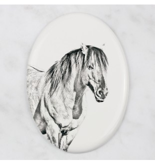 Cheval Henson - une plaque commémorative avec une photo de cheval, une plaque funéraire avec une impression, une plaque ovale personnalisée de la marque Art-Dog