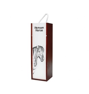Cheval Henson - boîte à vin avec un cheval, boîte à alcool avec une illustration, boîte cadeau personnalisée de la marque Art-Dog