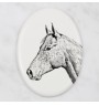 Cheval Holsteiner - une plaque commémorative avec une photo de cheval, une plaque funéraire avec une impression, une plaque ovale personnalisée de la marque Art-Dog