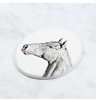 Cheval Holsteiner - une plaque commémorative avec une photo de cheval, une plaque funéraire avec une impression, une plaque ovale personnalisée de la marque Art-Dog