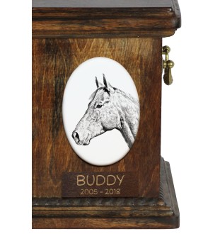 Cheval Holsteiner - une plaque commémorative avec une photo de cheval, une plaque funéraire avec une impression, une plaque ovale personnalisée de la marque Art-Dog