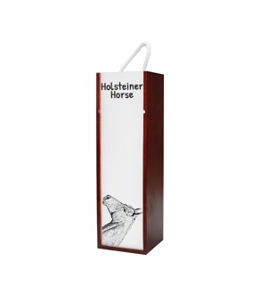 Cheval Holsteiner - boîte à vin avec un cheval, boîte à alcool avec une illustration, boîte cadeau personnalisée de la marque Art-Dog