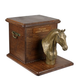 Hanoverian Horse - urn for horse ashes, large urn with a horse bust, horse ashes box by Art-Dog brand