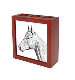Holsteiner Pferd - Stifthalter mit Pferd, Schreibtischorganizer mit Aufdruck, personalisierte Schreibtischdekoration der Marke Art-Dog