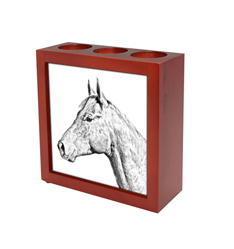 Holsteiner Pferd - Stifthalter mit Pferd, Schreibtischorganizer mit Aufdruck, personalisierte Schreibtischdekoration der Marke Art-Dog