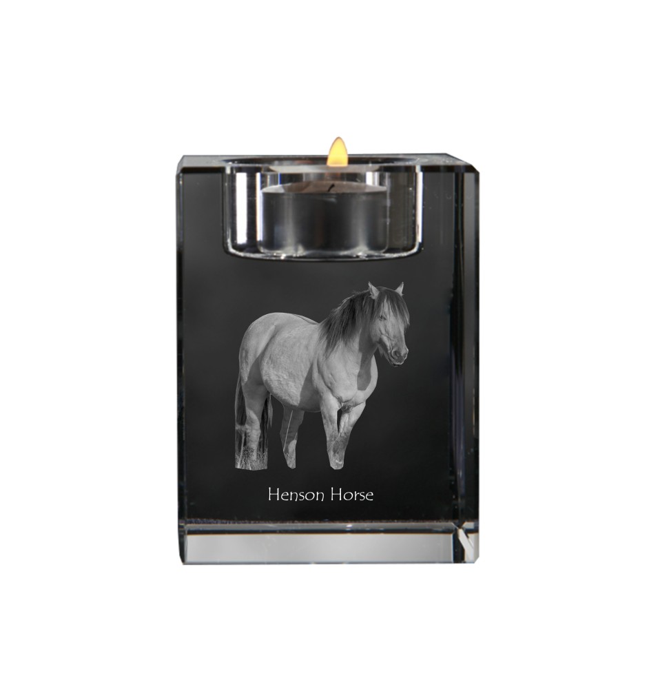 Henson Horse - Candle holder with picture of a horse, crystal tealight holder, personalised gift by Art-Dog brand