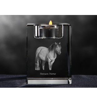 Henson-Pferd - Kerzenhalter mit Bild eines Pferdes, Teelichthalter aus Kristall, personalisiertes Geschenk der Marke Art-Dog