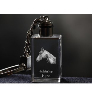 Holsteiner Horse - Crystal pendant with photo of a horse, illuminated pendant, unique gift by Art-Dog brand