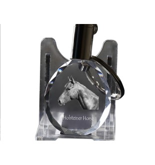 Holsteiner Pferd - pendant with a picture of a horse, crystal key ring in a gift box, unique gift by Art-Dog brand
