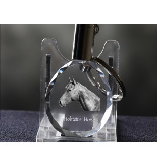 Holsteiner Pferd - pendant with a picture of a horse, crystal key ring in a gift box, unique gift by Art-Dog brand